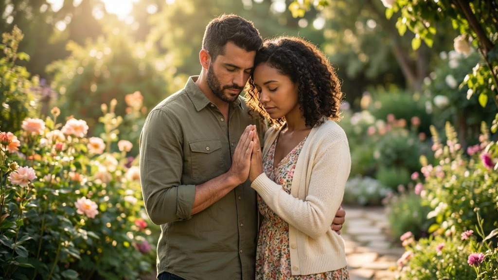 Casal cristão orando juntos